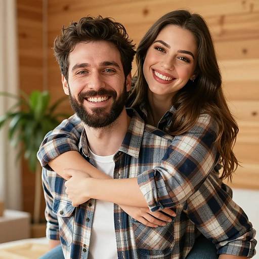 Cozy Casual Couple in Sunlit Room