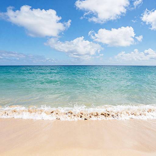 Peach Sand and Turquoise Ocean Beach