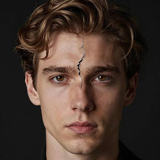 Intense Close-Up of a Broken Man