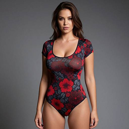 Casual Chic Floral Bodysuit Woman