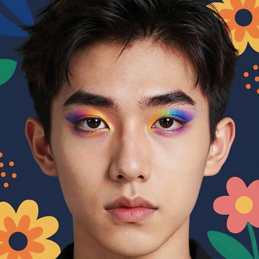 Artistic Eyebrow Makeup with Abstract Elements