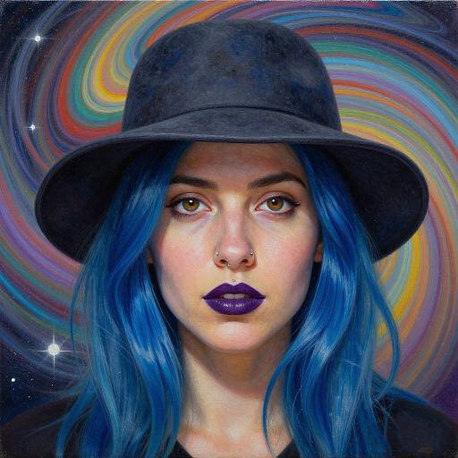 Intense Surreal Portrait with Unusual Hat