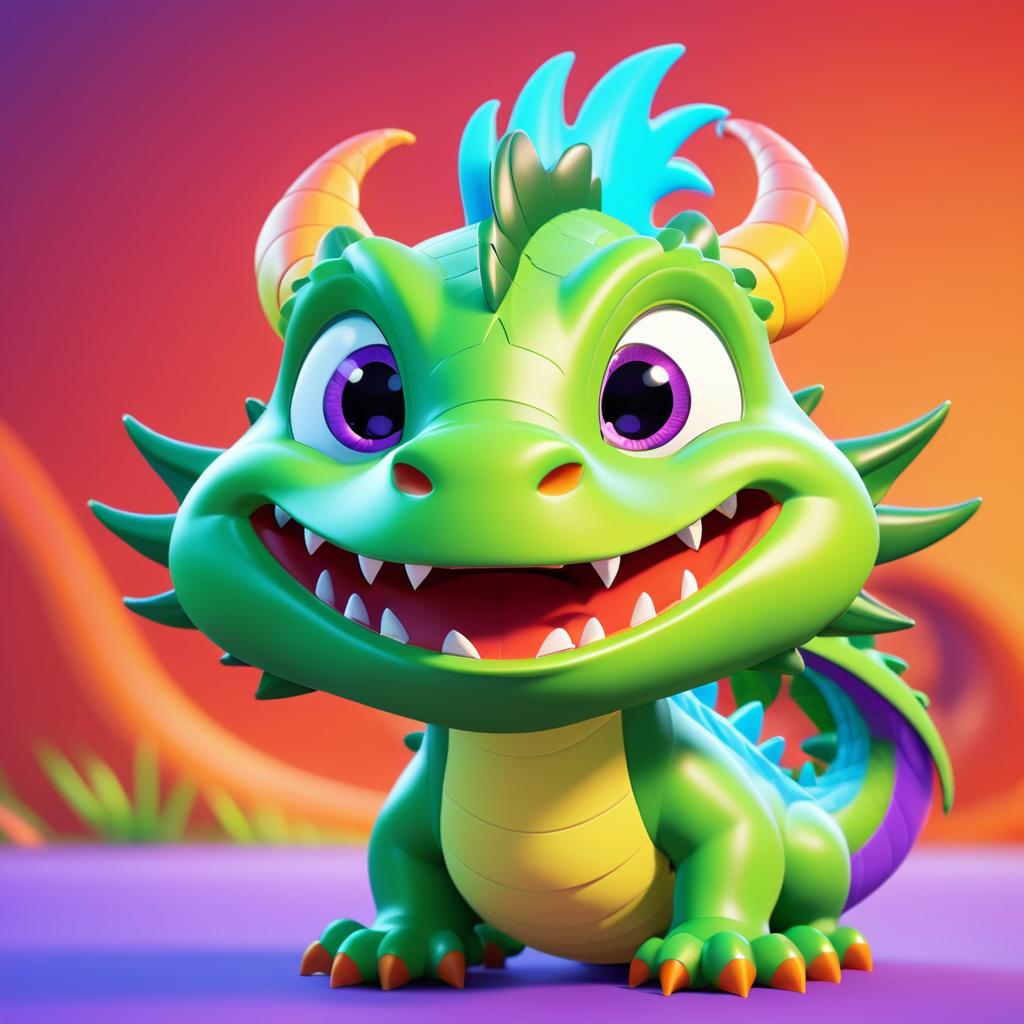 Playful Disney Dragon Cartoon Character