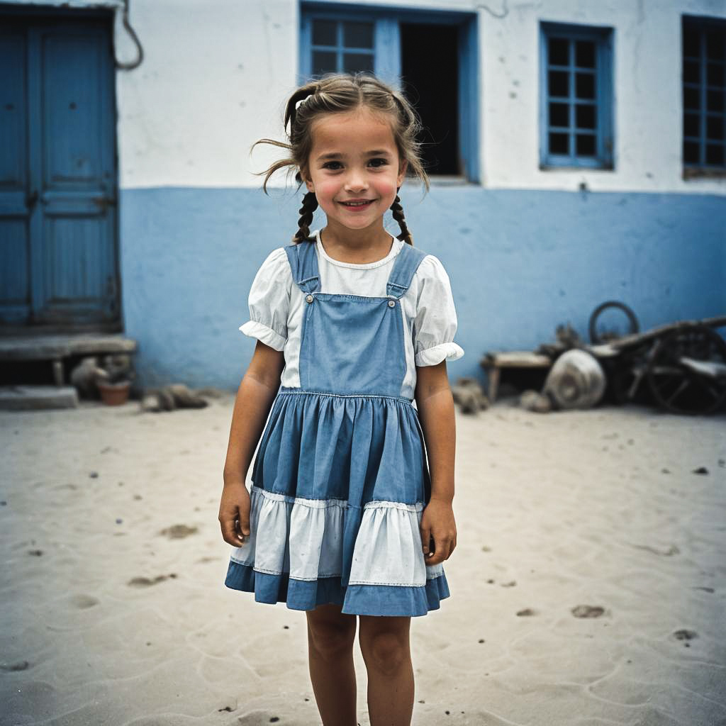 Smiling Little Girl Vacation Photo Shoot