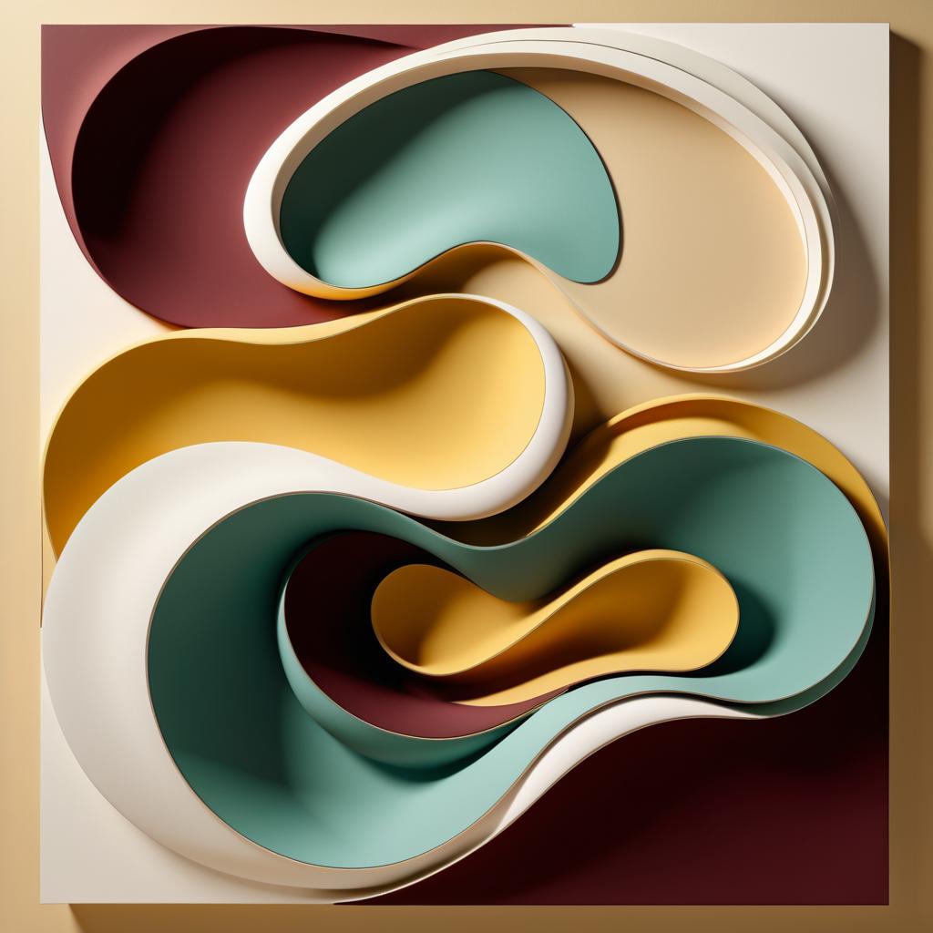 Modern Abstract 3D Artwork with Curves