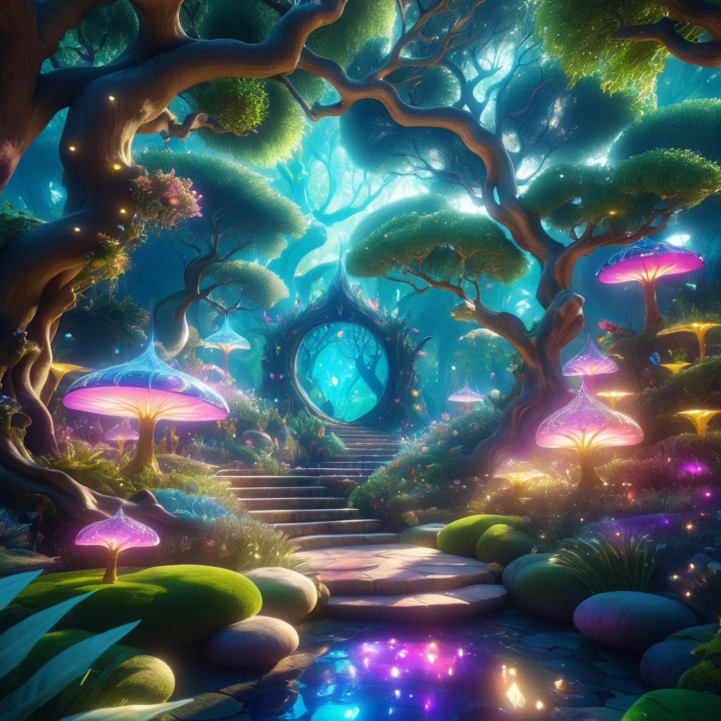 Enchanting Mythical Garden of Gems