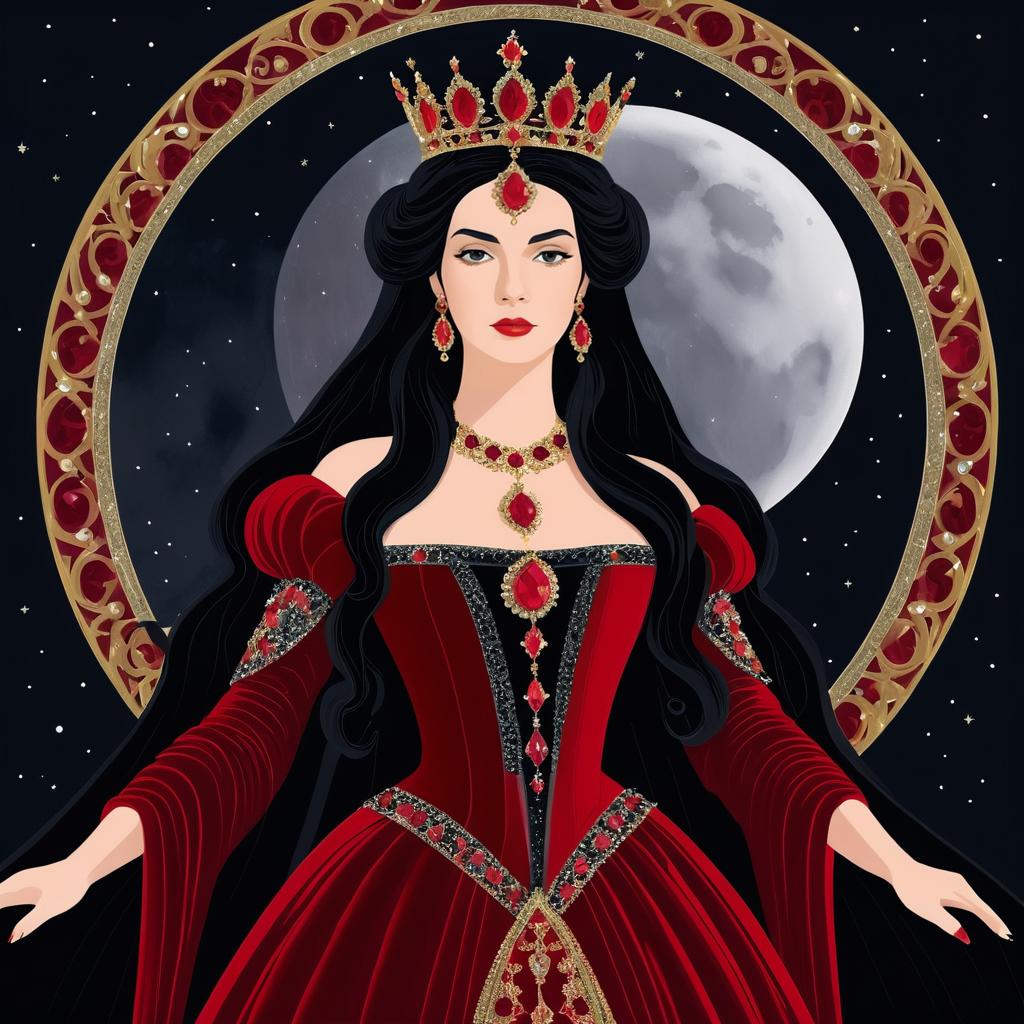 Regal Queen Under the Full Moon