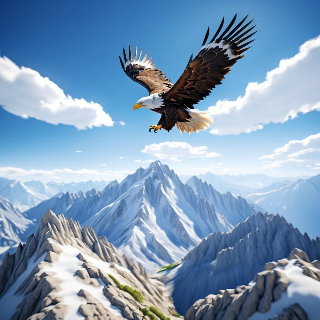 Majestic Eagle Over Stunning Mountain Range