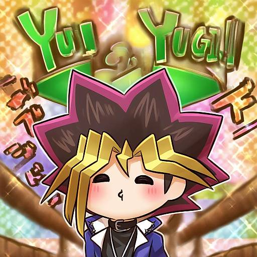 Illustration of Mutou yuugi, yu-gi-oh! in the style of Yumaru (marumarumaru)