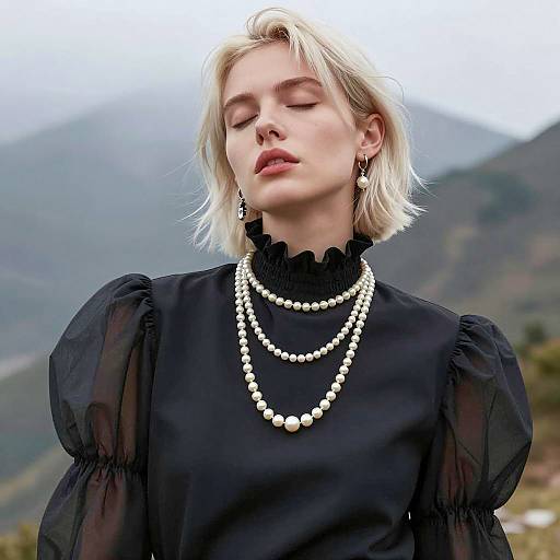 Elegant Portrait of a Platinum Blonde Woman