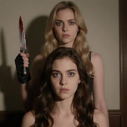 Intense Portrait of Two Women in Shadows