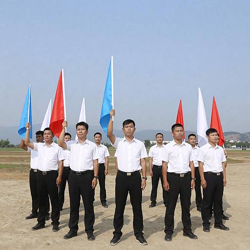 Vibrant Group Portrait on Sandy Field