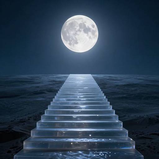 Ethereal Moonlit Steps to Horizon