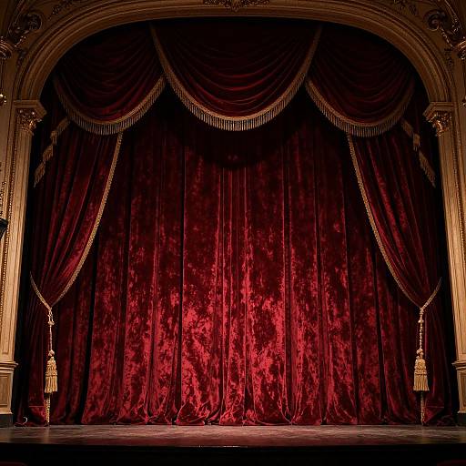 Elegant Dark Red Velvet Theater Curtains