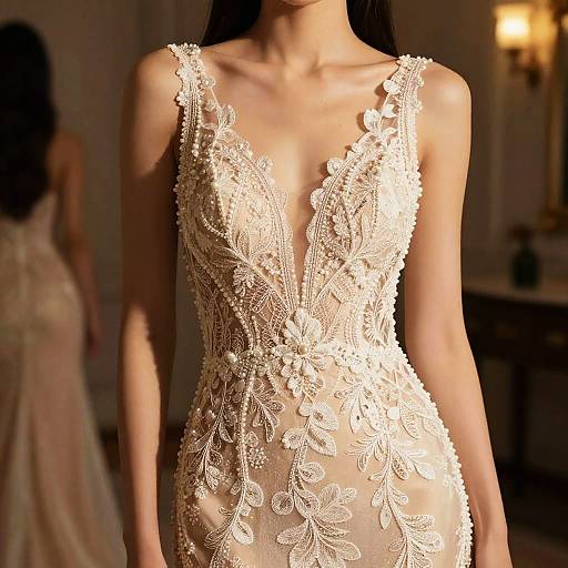 Elegant Evening Gown with Deep Cleavage