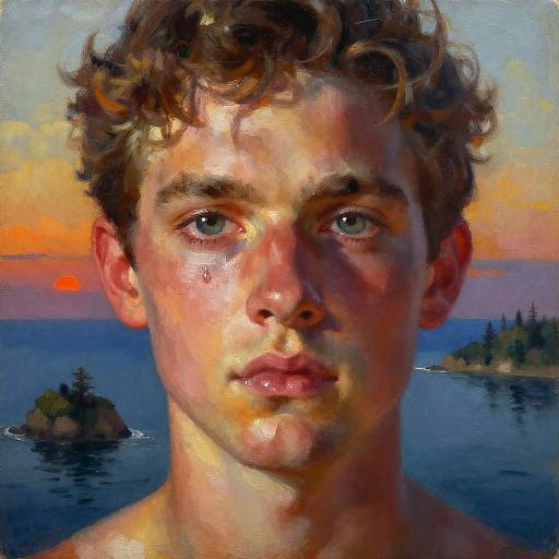 Majestic Oil Painting of Island Sanctuary