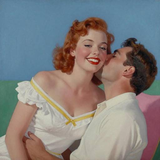 Romantic Vintage Painting with Bright Colors