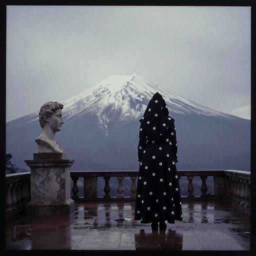 Photonegative Polkadot Mountain Haute Couture Ruins