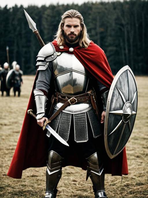 Valiant Warrior with Golden Beard and Spear