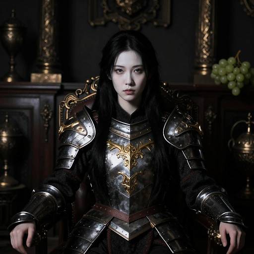 Pale Woman in Dark Armor Setting