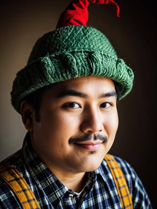Detailed Close-Up of Plaid Munchkin Costume