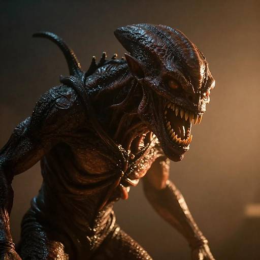 Grotesque Scaled Beast in Orange Glow