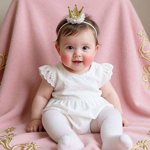 Elegant Baby Girl with Crown