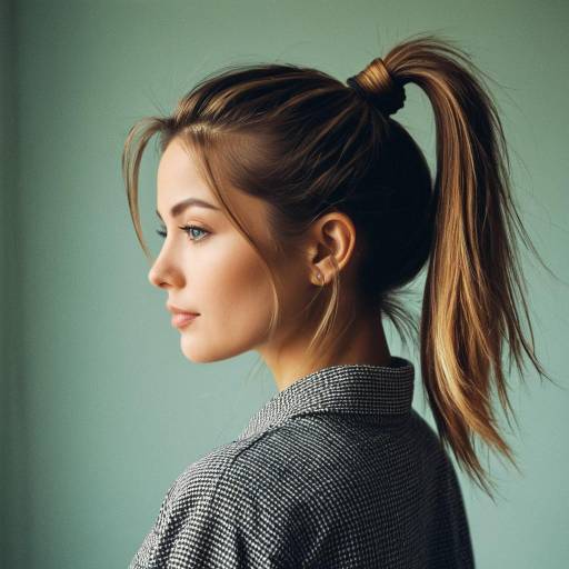 Woman with High Ponytail Hairstyle Woman with High Ponytail Hairstyle