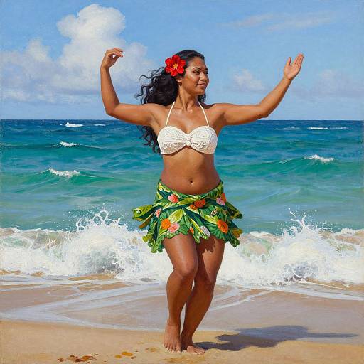 Vibrant Polynesian Dance on Beach