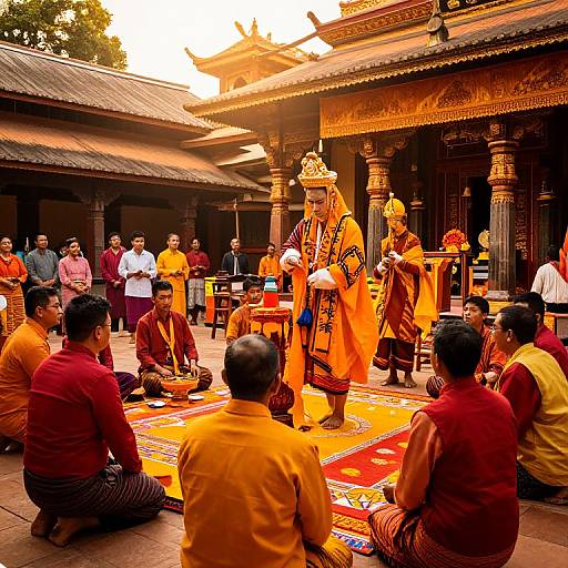 Vibrant Cultural Ceremony in Temple