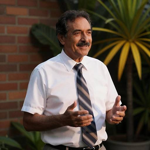 Cheerful Man Against Lush Background