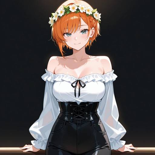 Curious Cowgirl with Flower Crown Curious Cowgirl with Flower Crown