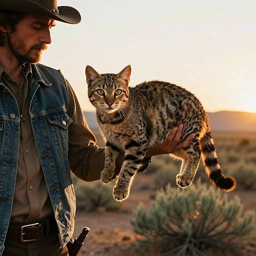 Outlaw with Bobcat in Golden Hour