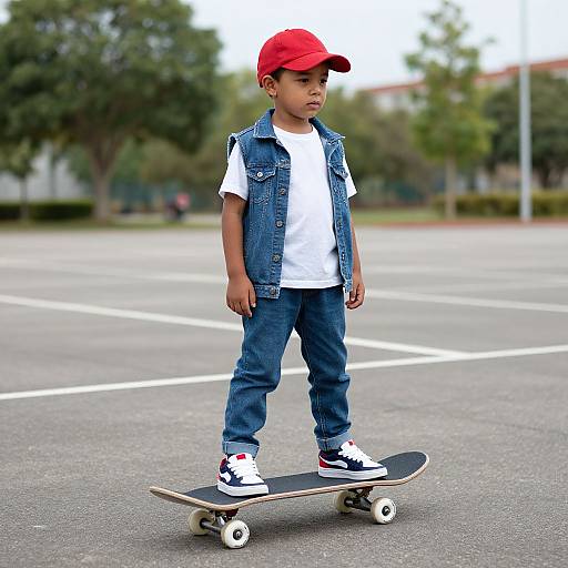 Boy on Skateboard Wearing Trendy Shoes
