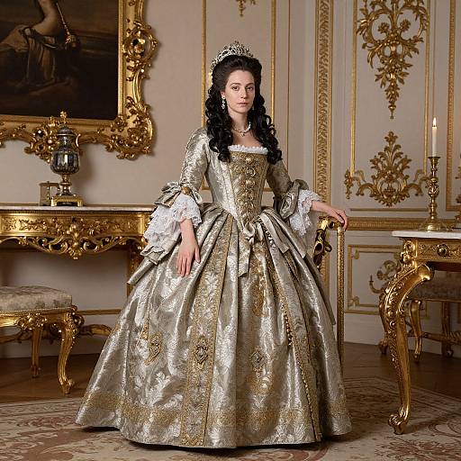 Elegant Baroque Woman in Opulent Setting