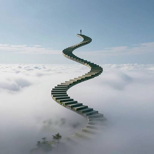 Ethereal Serpentine Staircase to Freedom