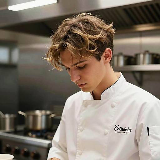 Male Chef with Face-Framing Highlights