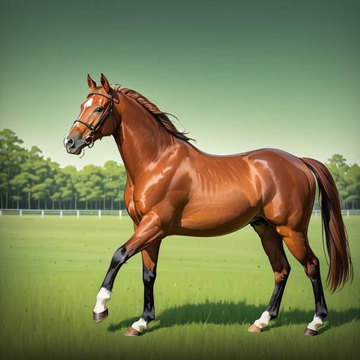 Elegant Chestnut Horse in Pasture Elegant Chestnut Horse in Pasture