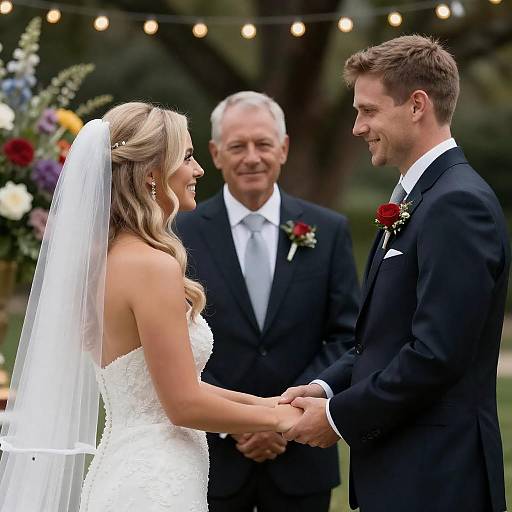 Joyful Wedding Scene with Bride and Groom