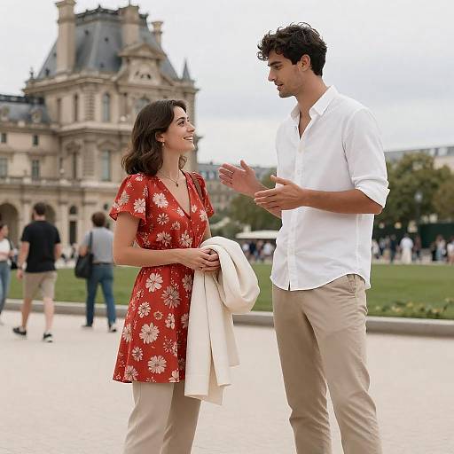 Couple in Paris: Smiles and Style