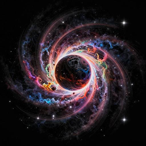 Cosmic Black Hole Tattoo Design