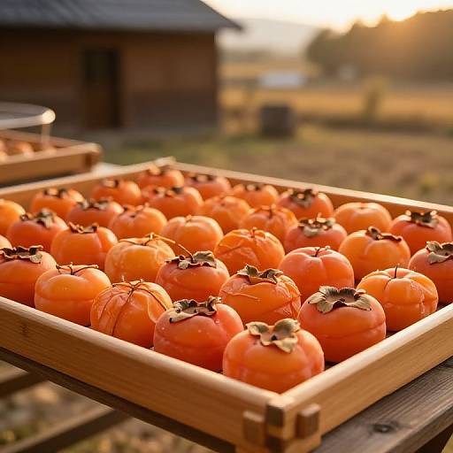 Hoshigaki Persimmons in Golden Sunlight
