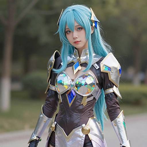 Futuristic Bismuth-inspired Cosplay Portrait