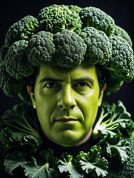 Photorealistic Man in Broccoli Costume