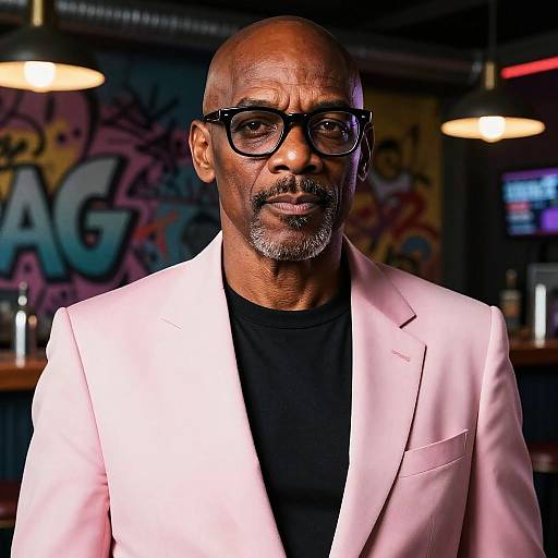 Cyberpunk Mechanic Portrait in Pink Suit