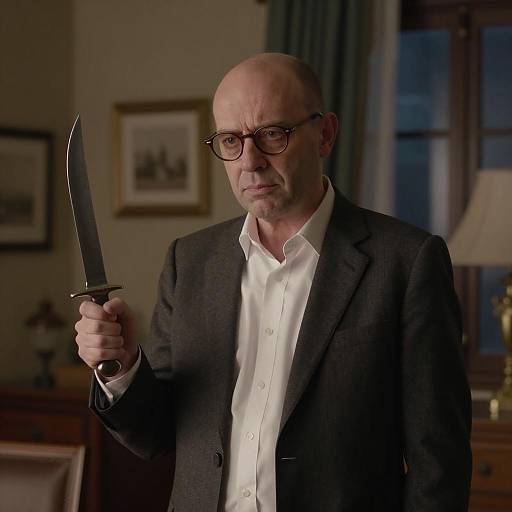 Mysterious Man in Dimly Lit Room