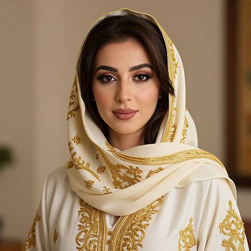 Elegant Woman in Traditional Arabic Attire