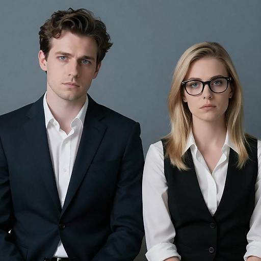 Serious Portrait of a Stylish Couple