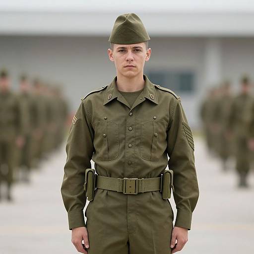 Realistic Female Soldier in Uniform