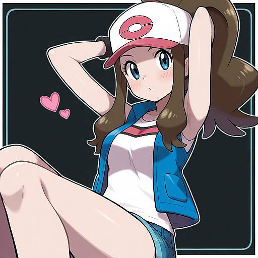 Sugimori-Style Girl in Denim Shorts